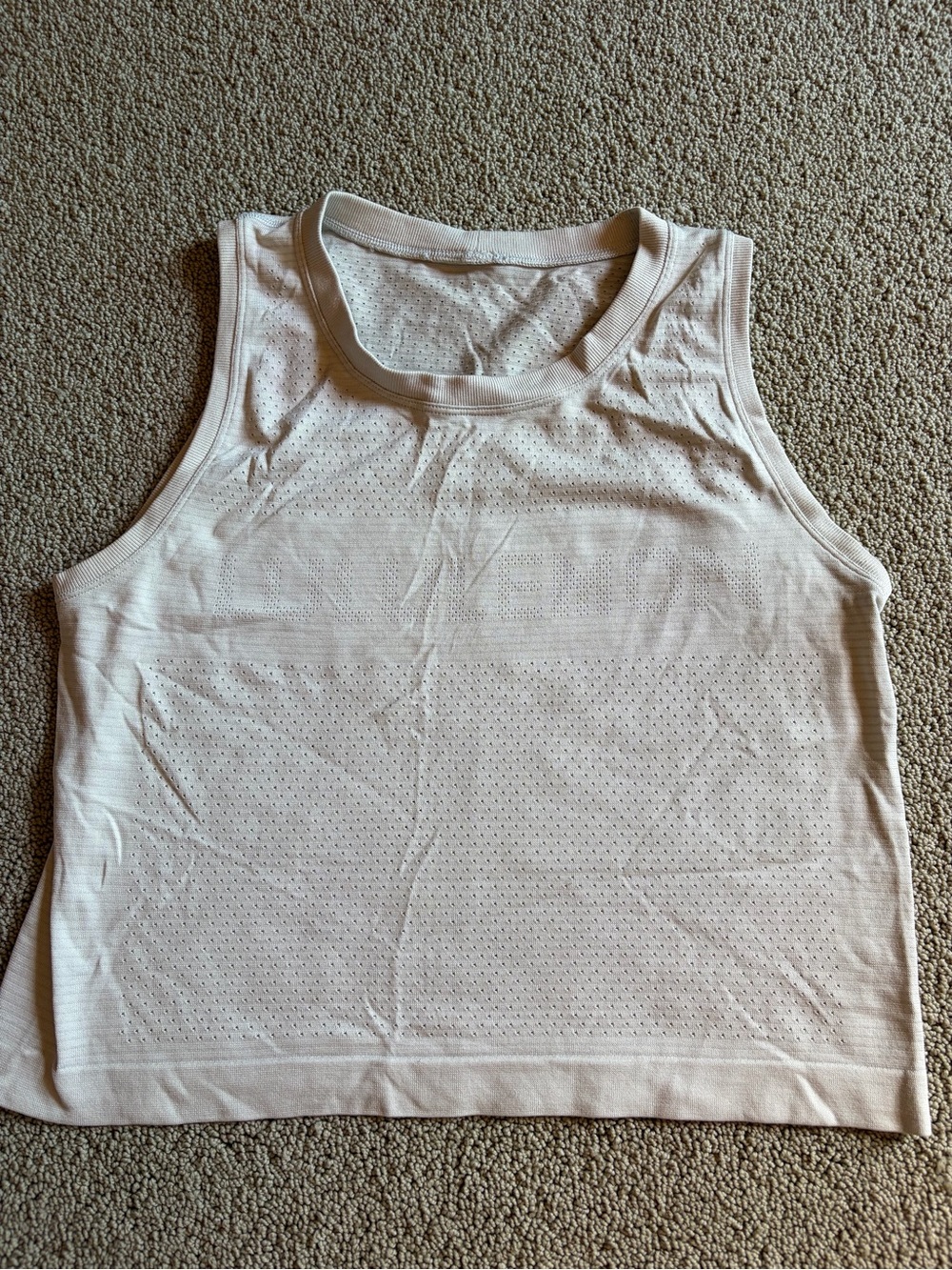 lululemon athletica Light Pink Perforated Workout Tank